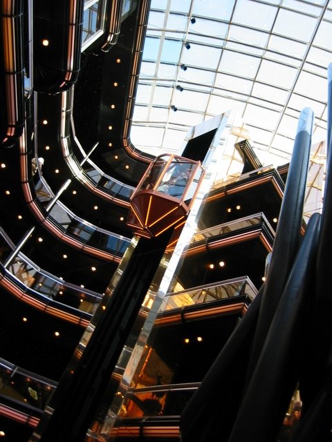 the main atrium on the boat